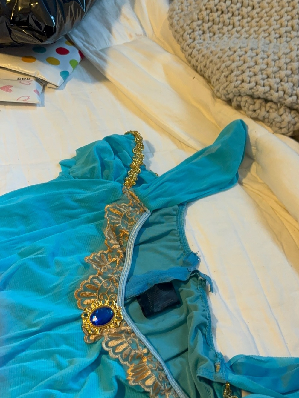 Leg Avenue Turquoise Embroidered Jacket with Gold Trim